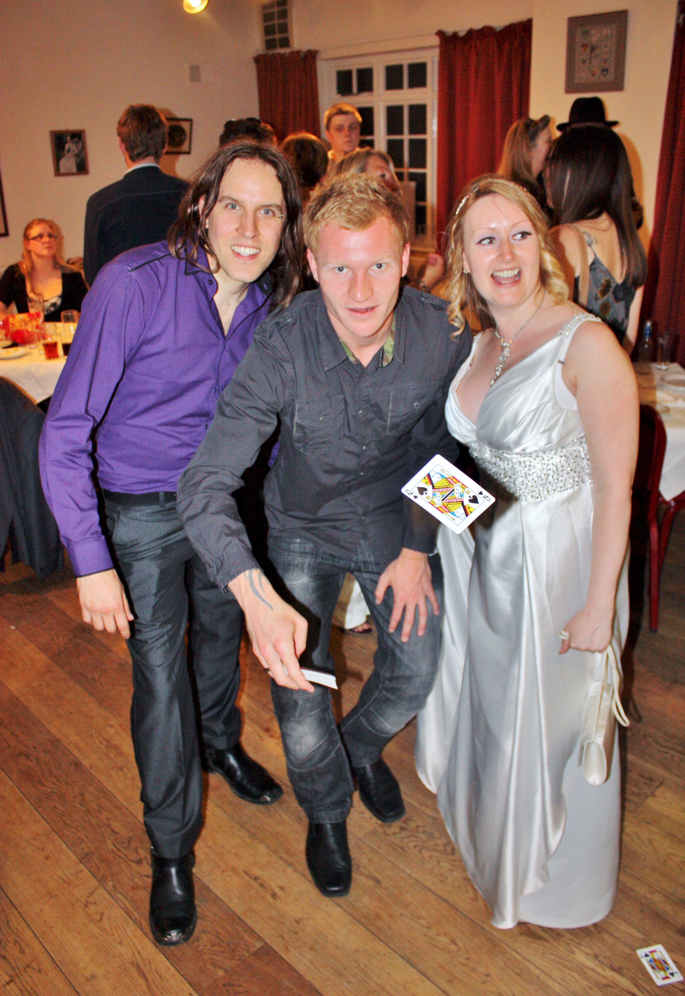 Street Magician Liam Walsh performing close up magic at Private Wedding in Haywards Heath